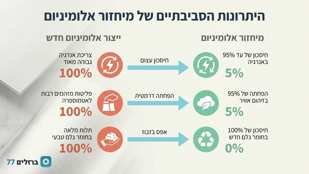 ערימת גרוטאות אלומיניום נקיות המוכנות לתהליך מחזור מקצועי