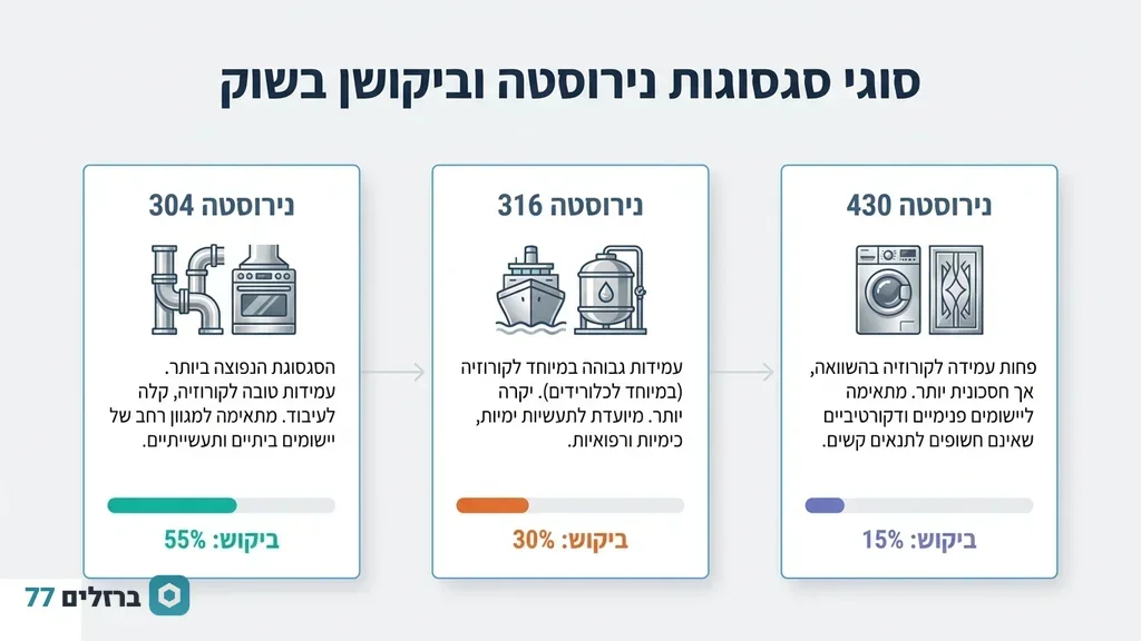 סוגים שונים של ציוד נירוסטה ופסולת מתכת